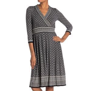 NWT Max Studio Geo Print 3/4 Sleeve Dress